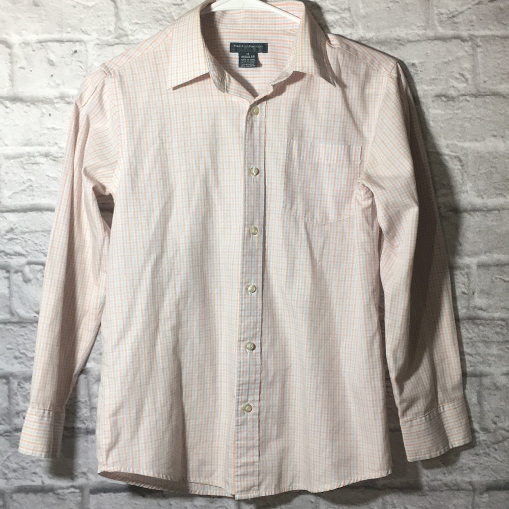 Perry Ellis Portfolio Orange Plaid Shirt